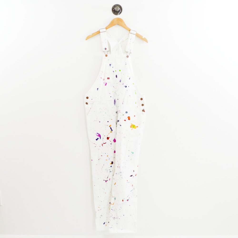 Custom Rainbow Splatter Paint Overalls